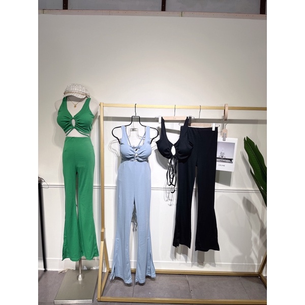 🔍9985綁帶美背bra+開衩喇叭褲 | 蝦皮購物