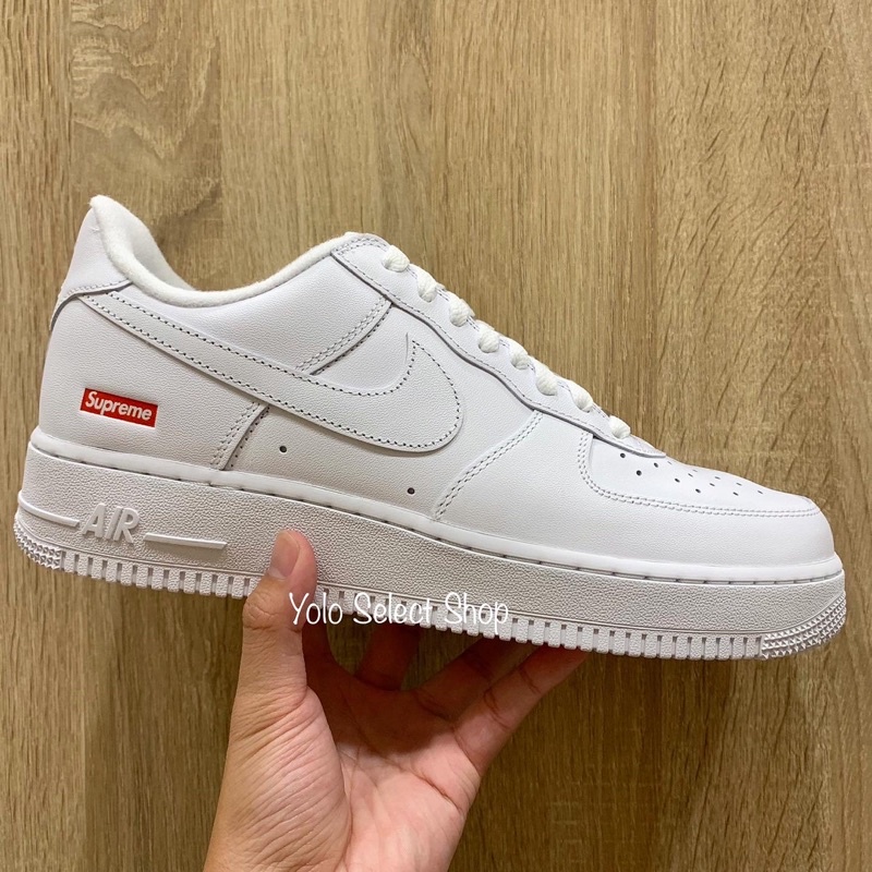 全新Supreme x Nike Air Force 1 Low White 全白小紅標聯名CU9225-100