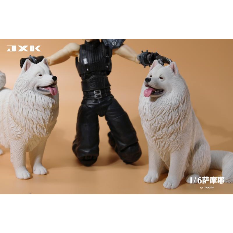 【那間模型】JXK 1/6 仿真 薩摩耶 狗 寵物 狐狸犬 模型 公仔 兵人 場景 JXK143