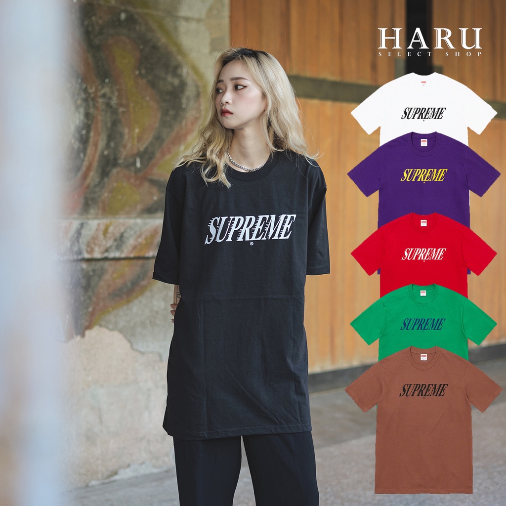 HAru] Supreme Slap Shot Tee FW22 box logo 字母黑白紫紅綠咖啡短袖