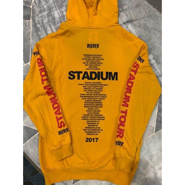 Vintage Justin Bieber Stadium Tour sweat à capuche pull jaune taille S - France