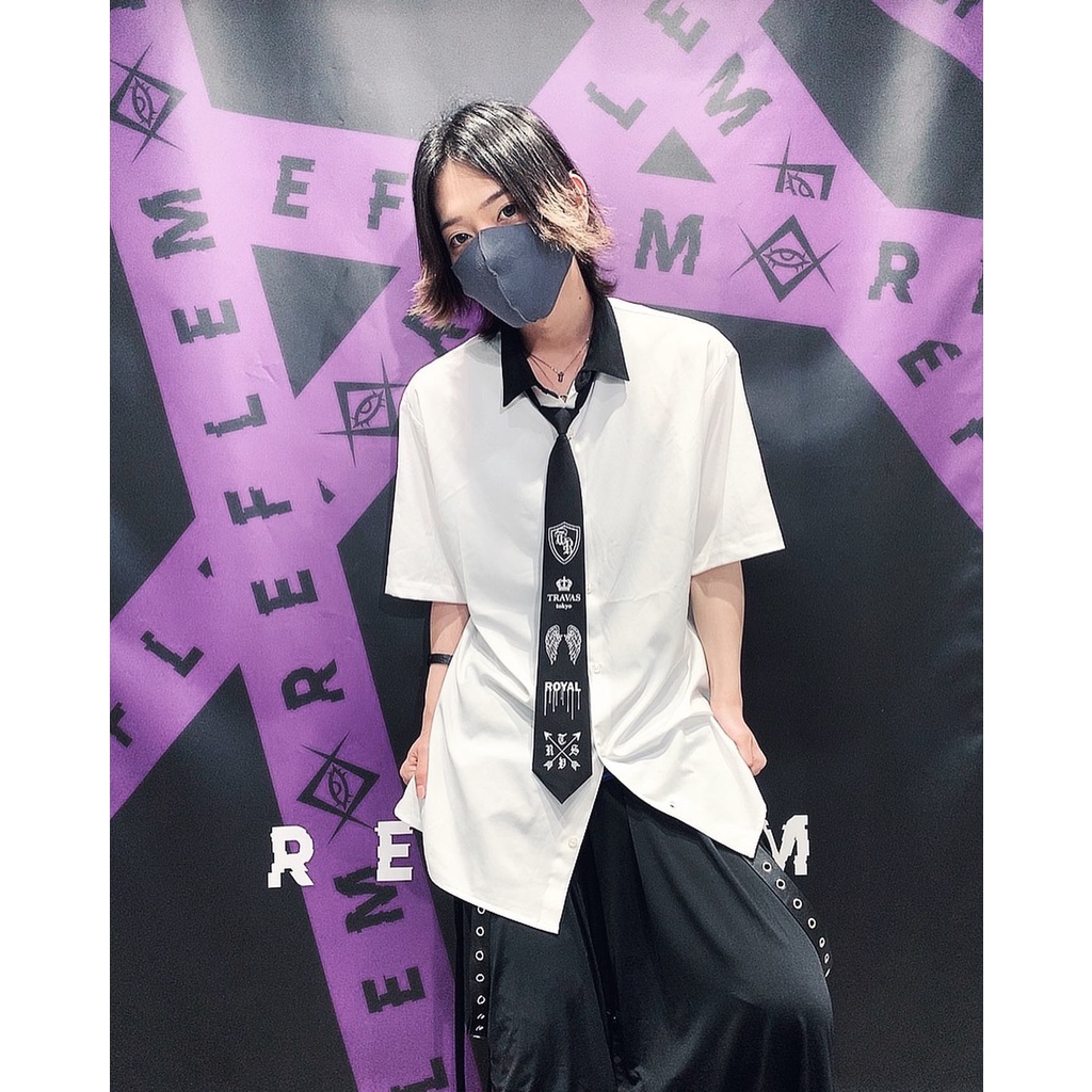 ღ(現貨)TRAVAS TOKYO 原單ネクタイ付きビッグシルエットシャツ