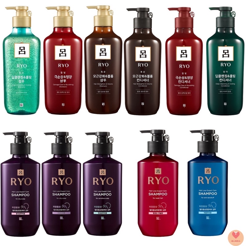 領券免運🌟韓國 Ryoe 呂 新款-洗髮精潤髮乳 400ml/550ml 無矽靈 控油 護髮 養髮 頭皮清潔 秀髮 去屑 | 蝦皮購物