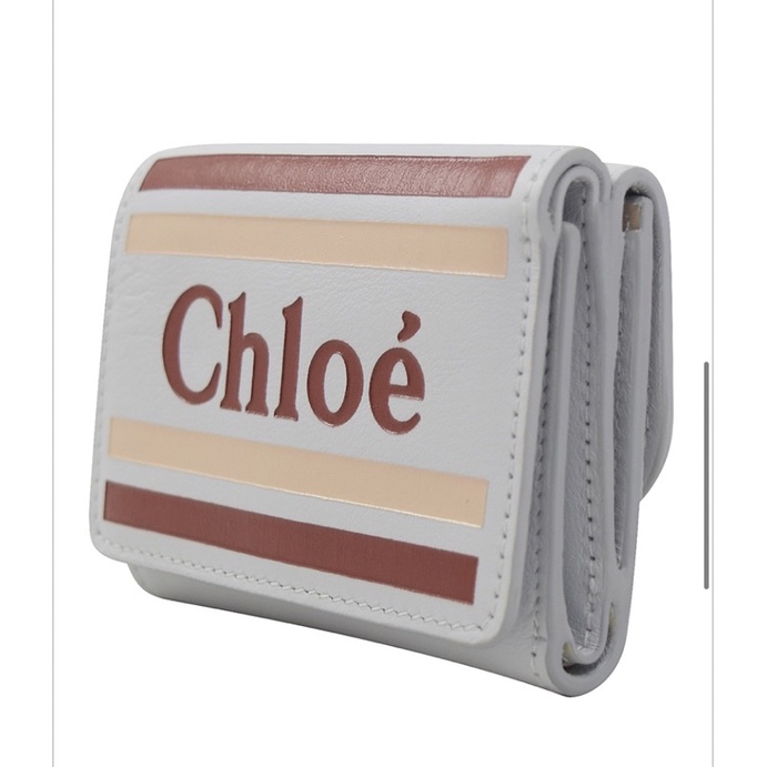 全新 CHLOE 印字LOGO款牛皮三折零錢短夾(淺藍/小) 生日禮物 情人節禮物 | 蝦皮購物