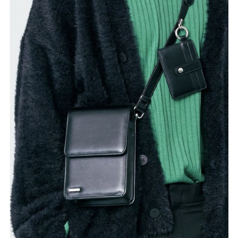 ★人気★SSY★MINIMAL BAR SQUARE LEATHER BAG & CARDWALLE.T★ 韓國代購🇰🇷現貨/預購SSY Minimal Bar Square Leather Bag 二合