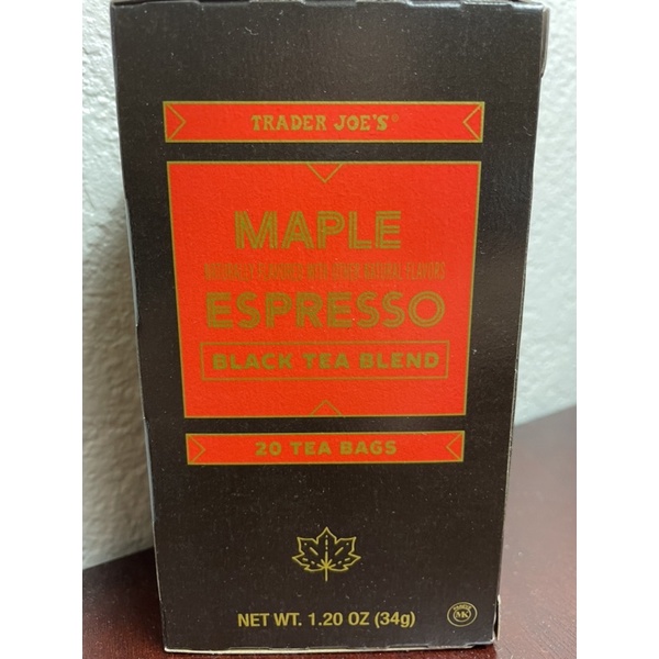 🍂秋季限定 TRADER JOE’S 楓糖紅茶包MAPLE ESPRESSO BLACK TEA BLEND 蝦皮購物