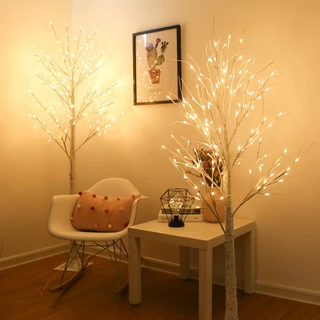 圣誕節裝飾品白樺樹燈北歐簡約客廳臥室房間直播間裝飾布置圣誕樹