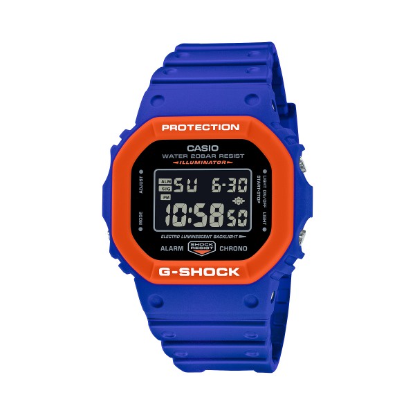 CASIO G-SHOCK】限量動感雙色方框數位腕錶-亮眼藍x橘/DW-5610SC-2/台灣總代理公司貨享一年保固| 蝦皮購物