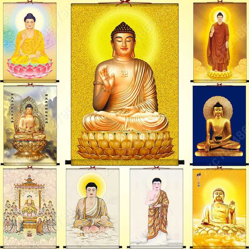 念慈閣宗教南無本師釋迦牟尼佛畫像佛祖掛畫釋迦摩尼佛絹絲卷軸畫 念慈閣宗教南無本師釋迦牟尼佛畫像佛祖掛畫釋迦摩尼佛絹絲卷軸畫
