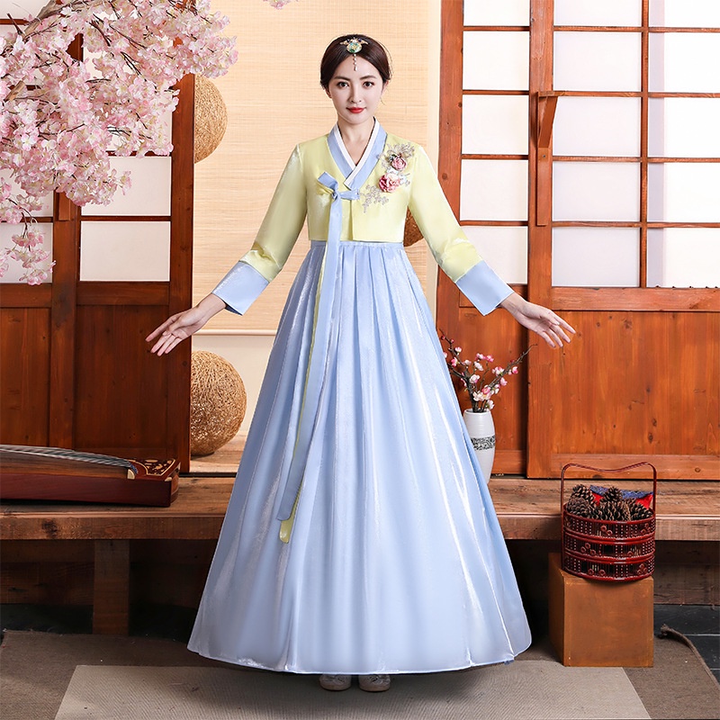 韓國傳統宮廷韓服女 民間舞蹈服 古裝韓服 髮飾 洋裝 長裙洋裝 禮服長裙 古早宮廷長裙 改良韓服 | 蝦皮購物