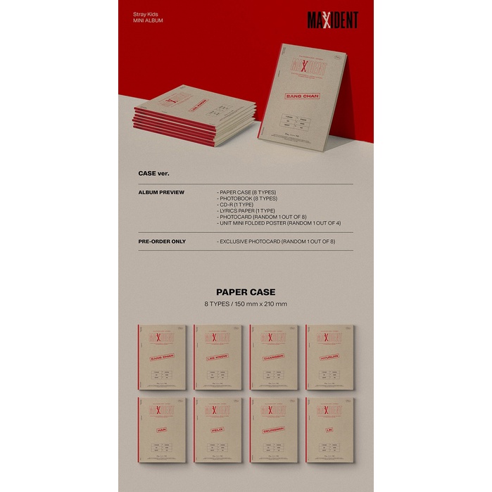 Stray Kids - Mini Album [MAXIDENT] (CASE ver.) | 蝦皮購物