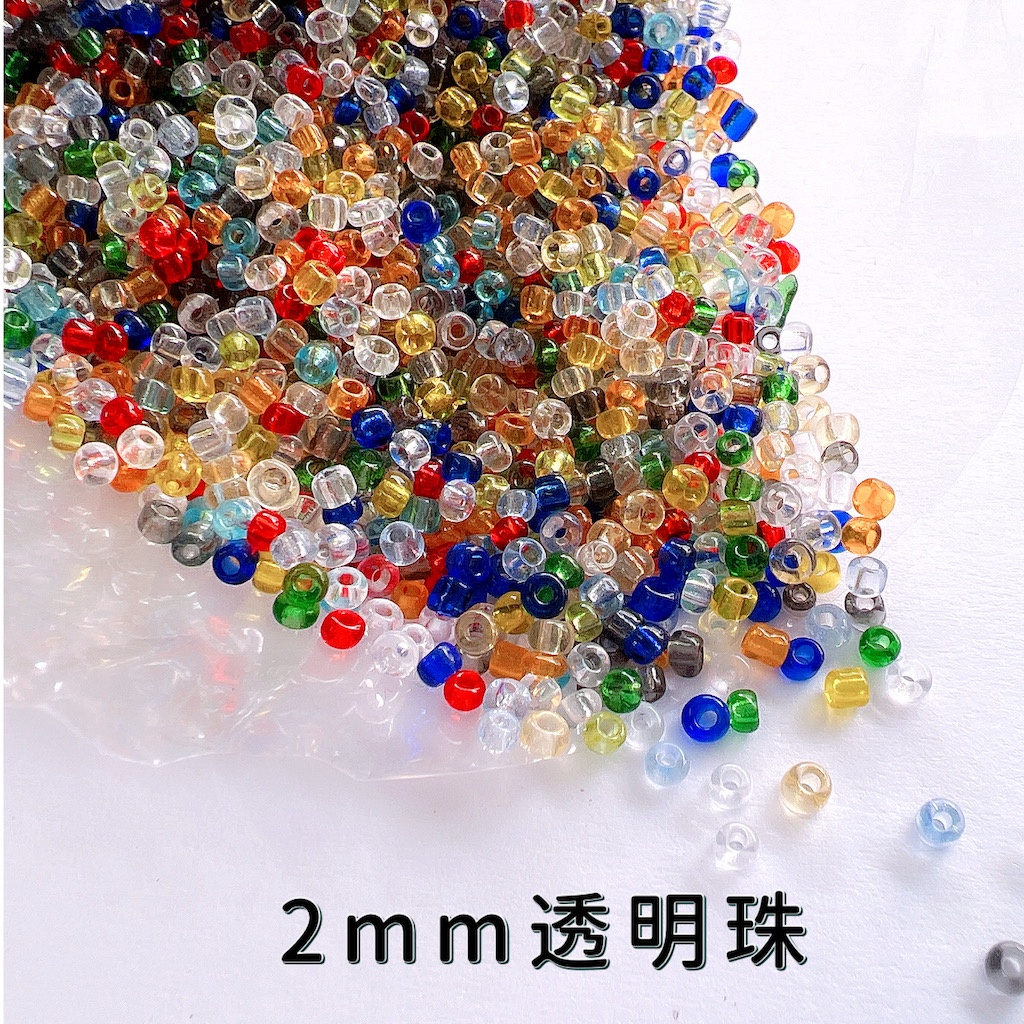 「小包裝」2mm 透明米珠、玻璃米珠「玻璃珠」「珠材」 | 蝦皮購物