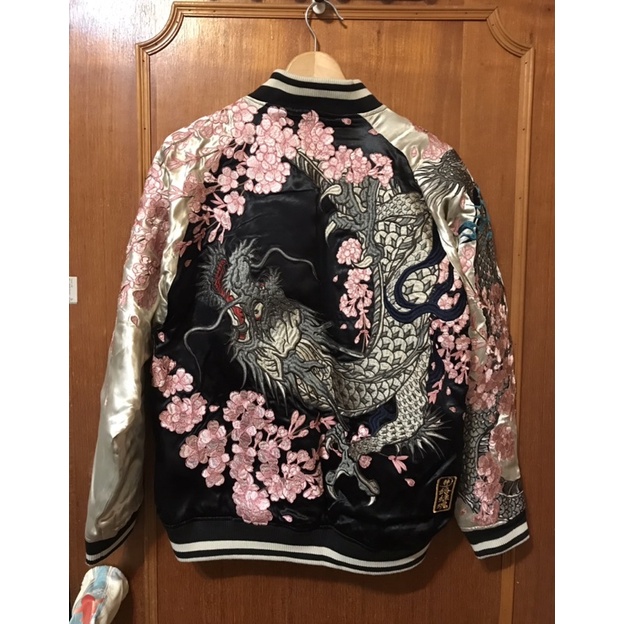 【刺繡潮牌】絡繰魂．粋 Karakuri Tamashii 櫻華正盛 花海神龍 橫須賀刺繡外套 棒球外套