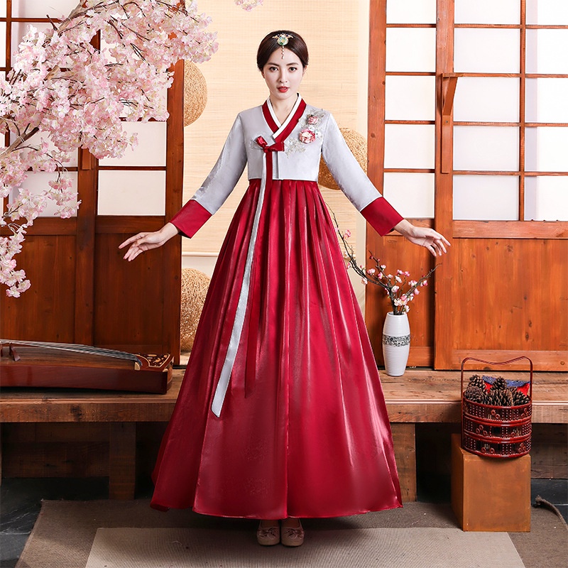 韓國傳統宮廷韓服女 民間舞蹈服 古裝韓服 髮飾 洋裝 長裙洋裝 禮服長裙 古早宮廷長裙 改良韓服 | 蝦皮購物