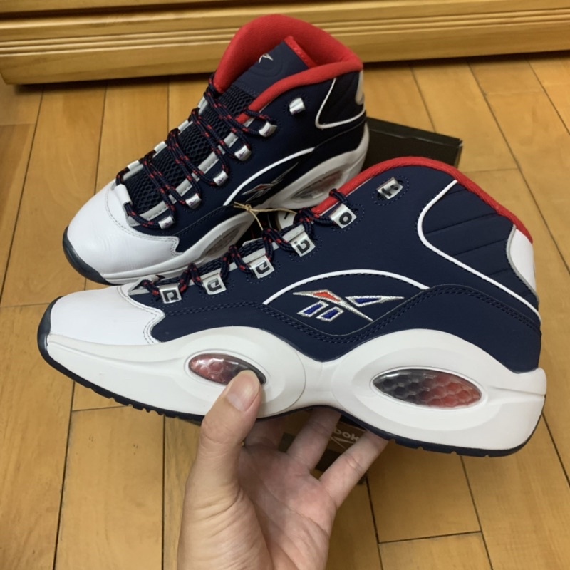 REEBOK QUESTION MID 白藍紅 艾佛森 IVERSON 奧運 美國隊 男籃球鞋 H01281 | 蝦皮購物