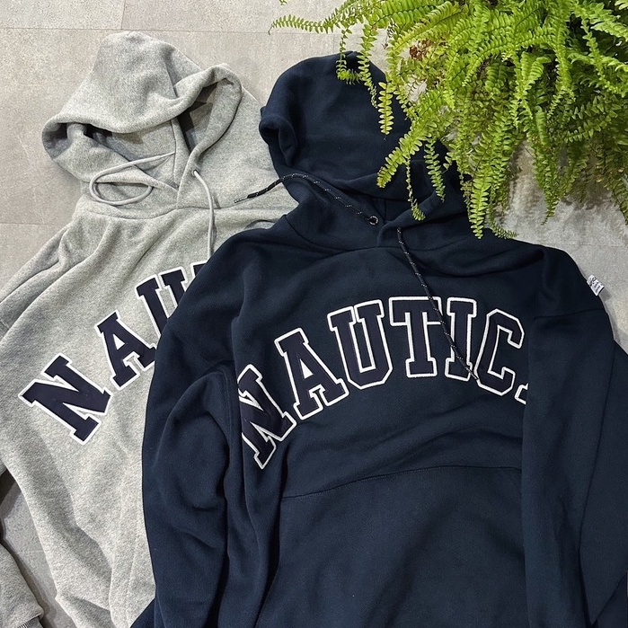 XENO} 全新正品NAUTICA Arch Logo Sweat Hoodie 寬版超重磅帽t 長谷川