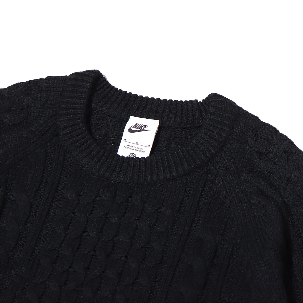 NIKE NL CABLE KNIT SWEATER LS 黑色米白奶茶男女針織毛衣DQ5177-010