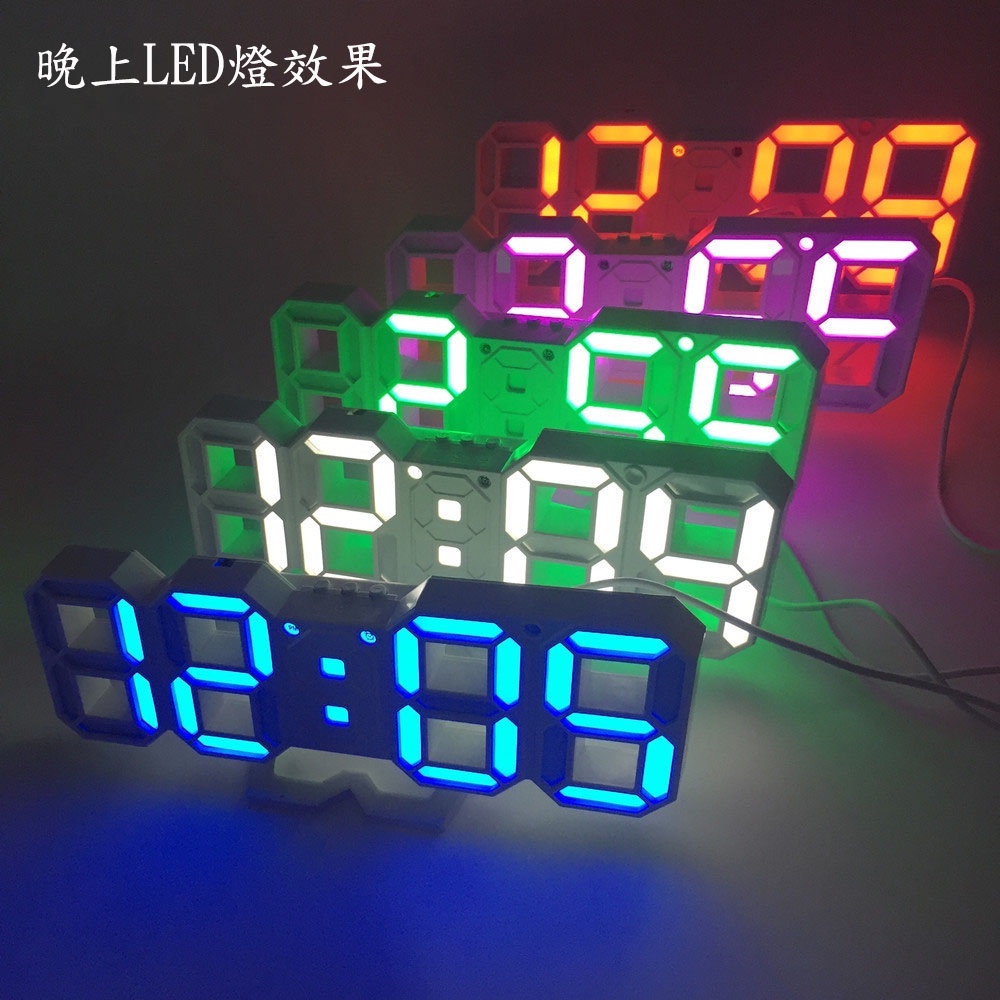 LED數字鐘 LED電子鐘 3D立體電子鐘 LED 造型 電子鬧鐘 掛鐘 白光 電子鐘 數字鐘 鬧鐘 時尚工業風 時鐘 | 蝦皮購物