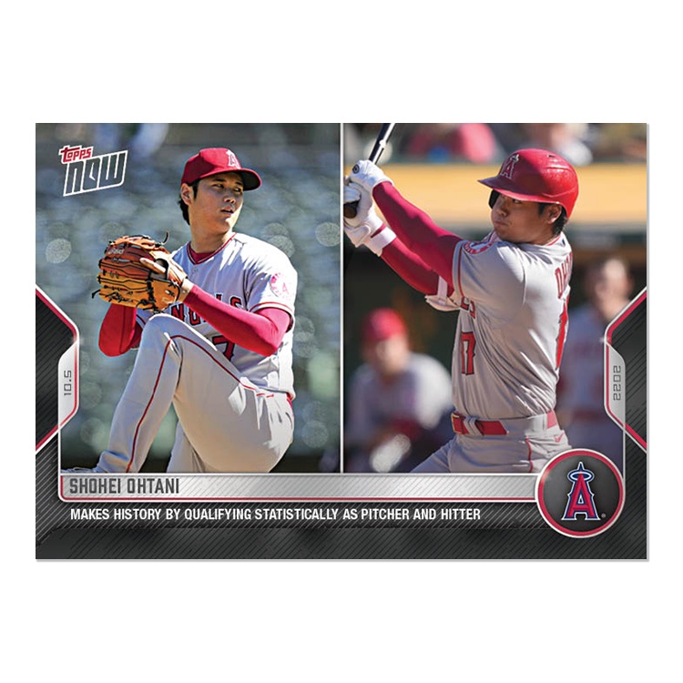 大谷翔平 球員卡 2022 MLB TOPPS NOW® Card 1023 史上唯一投打均達出賽標準