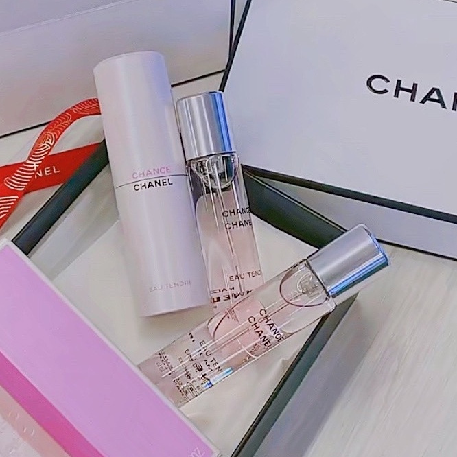 ♡台灣公司貨♡ CHANEL 香奈兒CHANCE 粉紅甜蜜隨身香女性淡香水20ML*3