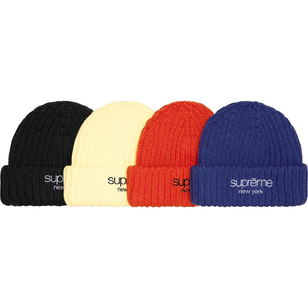 area0439】2022 秋冬Supreme Ribbed Beanie 刺繡經典Logo 毛帽冷帽