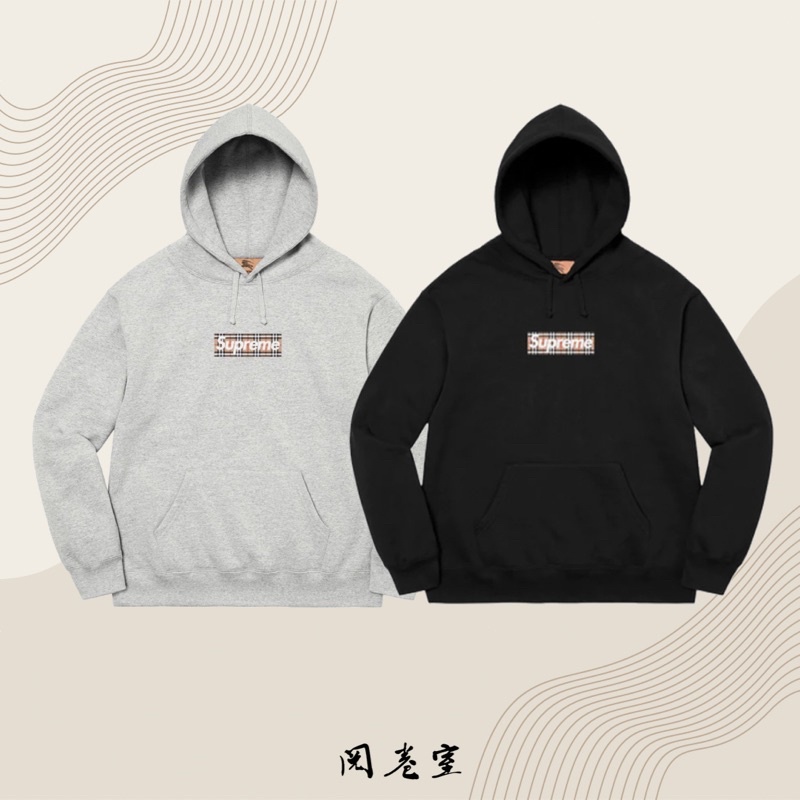 閱卷室》【現貨】Supreme Burberry Box Logo 帽踢長袖帽t 帽TEE 上衣