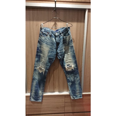 DENIM BY VANQUISH & FRAGMENT VFP4018 W32 破壞加工 牛仔褲