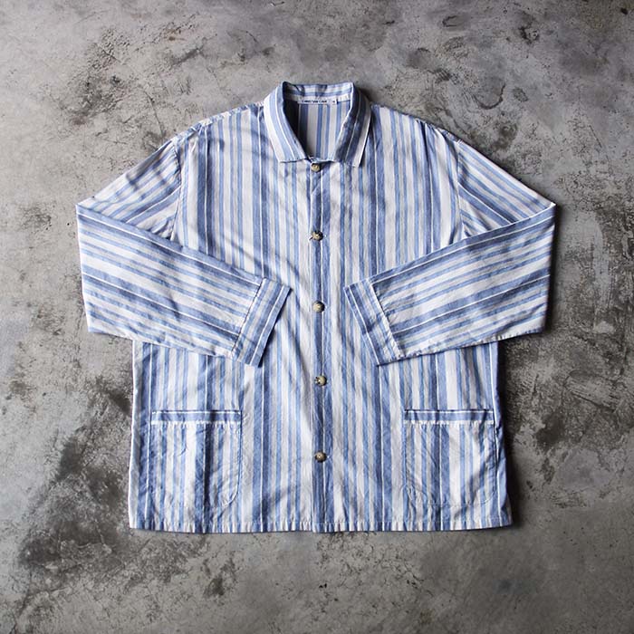 虫洞KH} Blue Stripe Pajama Shirt / 水藍條紋睡衣襯衫| 蝦皮購物