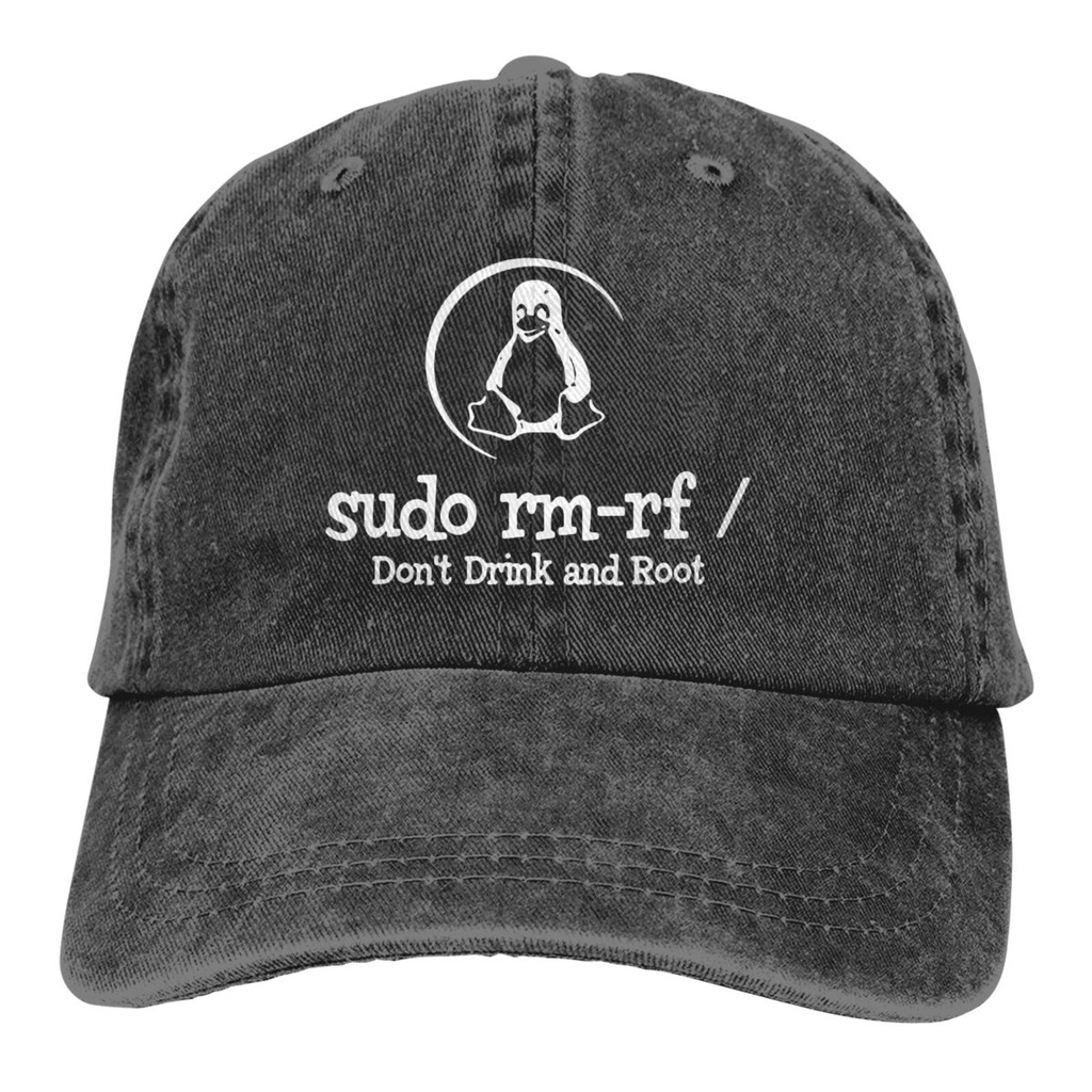 有趣的圖案印花 Linux Sudo Rm-Rf 不要喝和根復古野牛仔帽 | 蝦皮購物