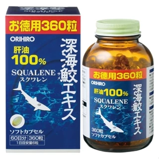 👉新品現貨👈 ORIHIRO 深海鮫 魚肝油 德用大容量 360粒 / 60日 深海鯊魚提取物膠囊 鯊魚鮫 魚油