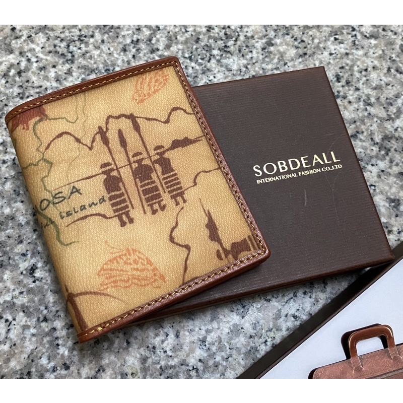 全新 SOBDEALL 沙伯迪奧 短夾 地圖皮夾 地圖包 | 蝦皮購物