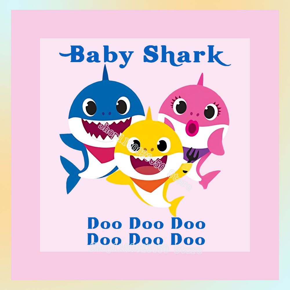 Baby Shark iron on TSHIRT Patch iron on for DIY 面罩 T 恤可按下任何織 蝦皮購物