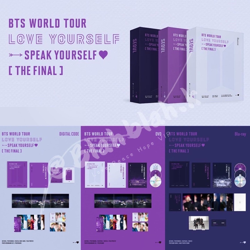 BTS 防彈少年團 SPEAK YOURSELF' [THE FINAL] DVD 數位卡 藍光版