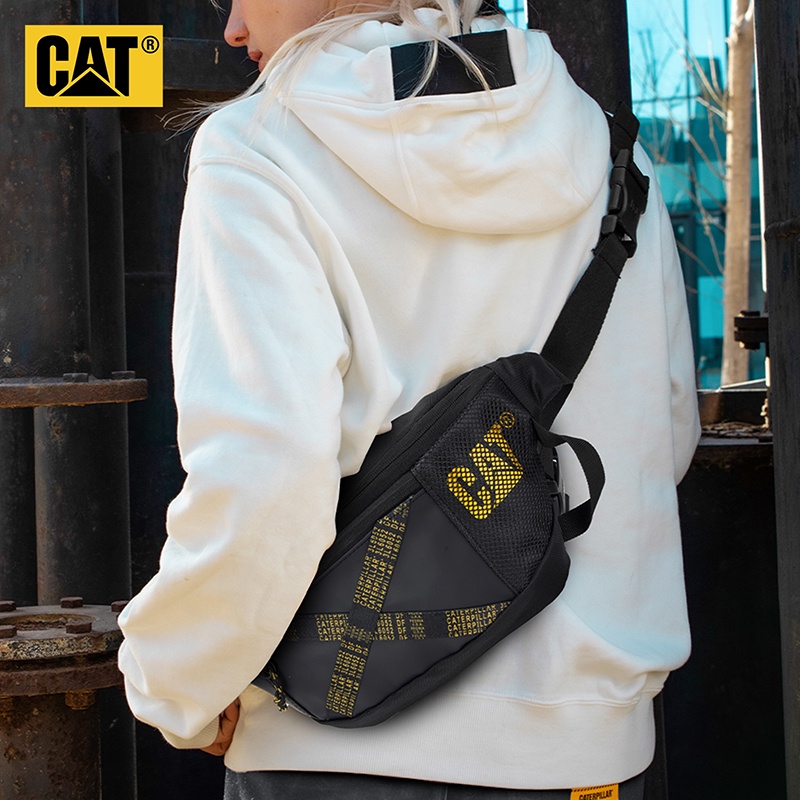 CAT/卡特皮勒胸包腰包手機包斜背包斜背包機車包騎行機車大容量pu潮牌男士 Caterpillar 84050 | 蝦皮購物