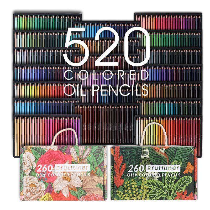 Brutfuner 520色彩色鉛筆套裝專業繪圖鉛筆素描著色學校兒童美術用品 