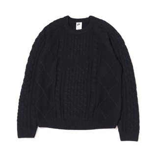 NIKE NL CABLE KNIT SWEATER LS 黑色米白奶茶男女針織毛衣DQ5177-010