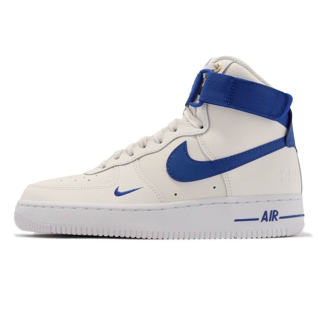 Nike 休閒鞋Wmns Air Force 1 HI SE 白藍高筒40周年女鞋DQ7584-100
