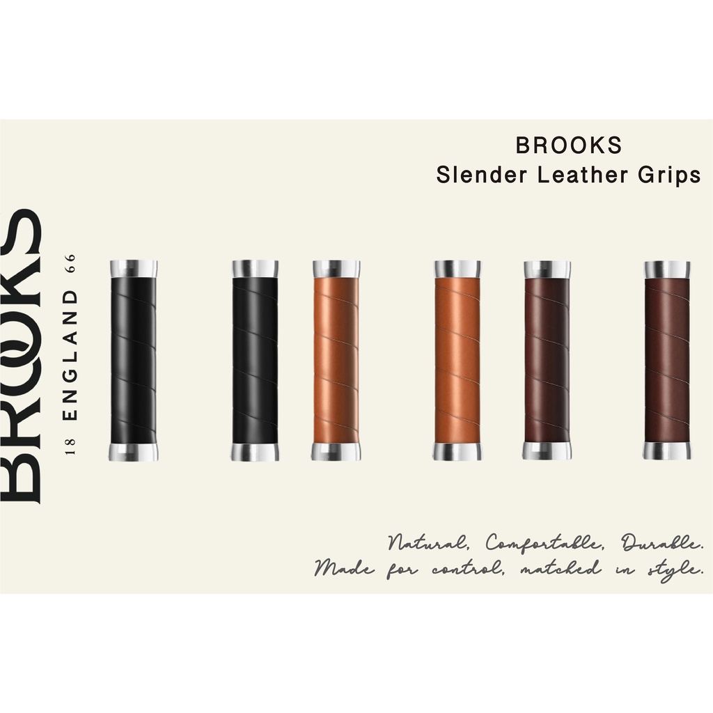 復古風BROOKS Slender Leather Grips 真皮手握130mm 老鋼管公路車手握