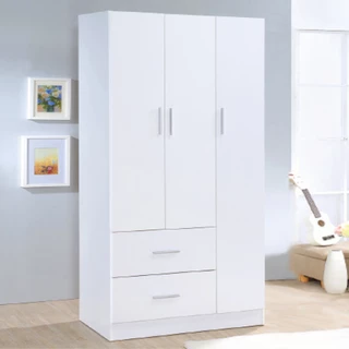 HOPMA白色美背和風大容量三門二抽衣櫃 台灣製造 衣櫥 臥室收納 大容量置物A-NC889