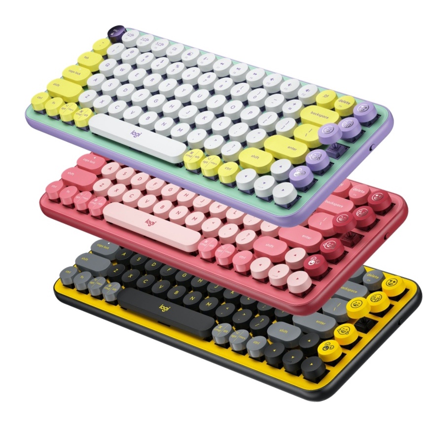 全新含稅Logitech 羅技POP KEYS 無線機械式茶軸鍵盤(復古打字機造型