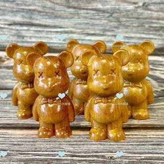 木製クマと魚の彫刻 約50cm