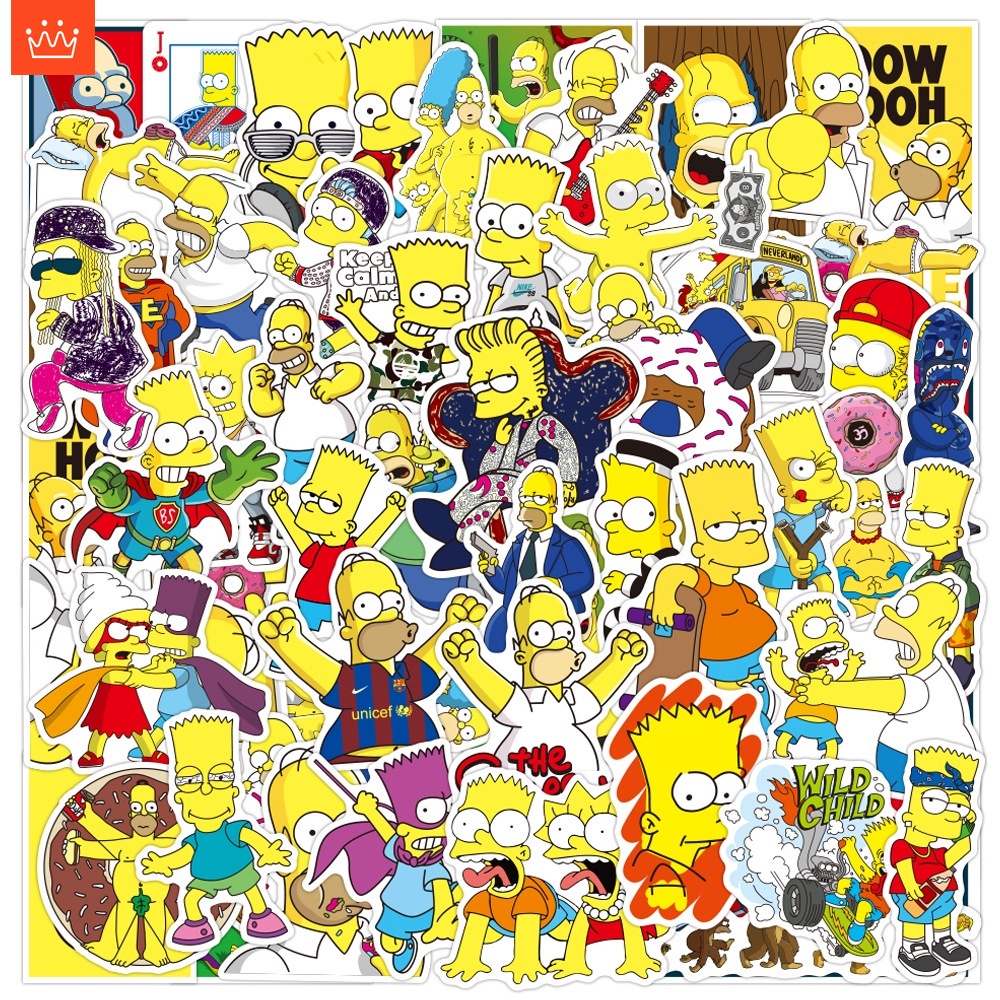 【買就送】卡通the Simpsons 辛普森一家防水塗鴉貼紙套裝 50張入 蝦皮購物 1901