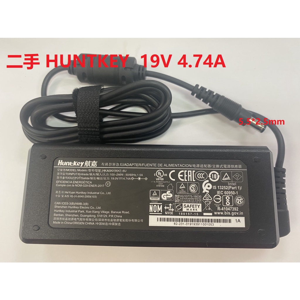 二手商品HUNTKEY 19V 4.74A 電源供應器/變壓器HKA09019047-6U