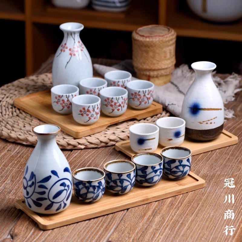【冠川】清酒杯套裝 復古小酒盅 清酒杯 清酒 白酒壺 溫酒壺 陶瓷酒壺 日式餐具 日式器具 小酒杯 日本料理 | 蝦皮購物