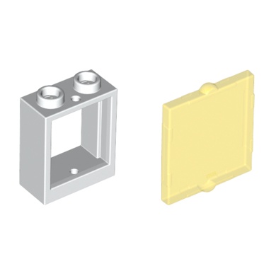磚家 LEGO 樂高 window 窗戶 白色 & glass 玻璃 透明黃色 1組 60592 60601 | 蝦皮購物