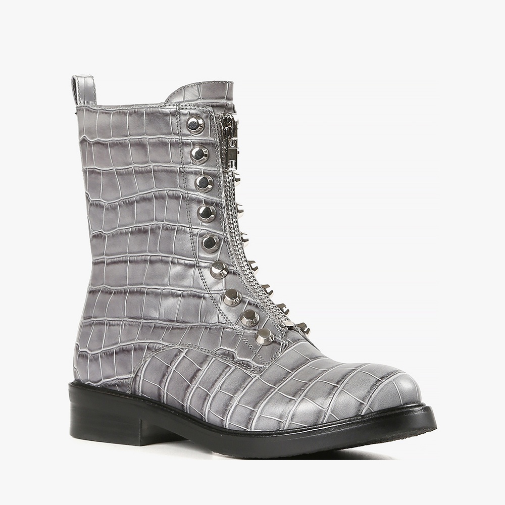 【Jeffrey Campbell】TONETTE 帥氣壓紋中筒靴(2色)39-6019 | 蝦皮購物