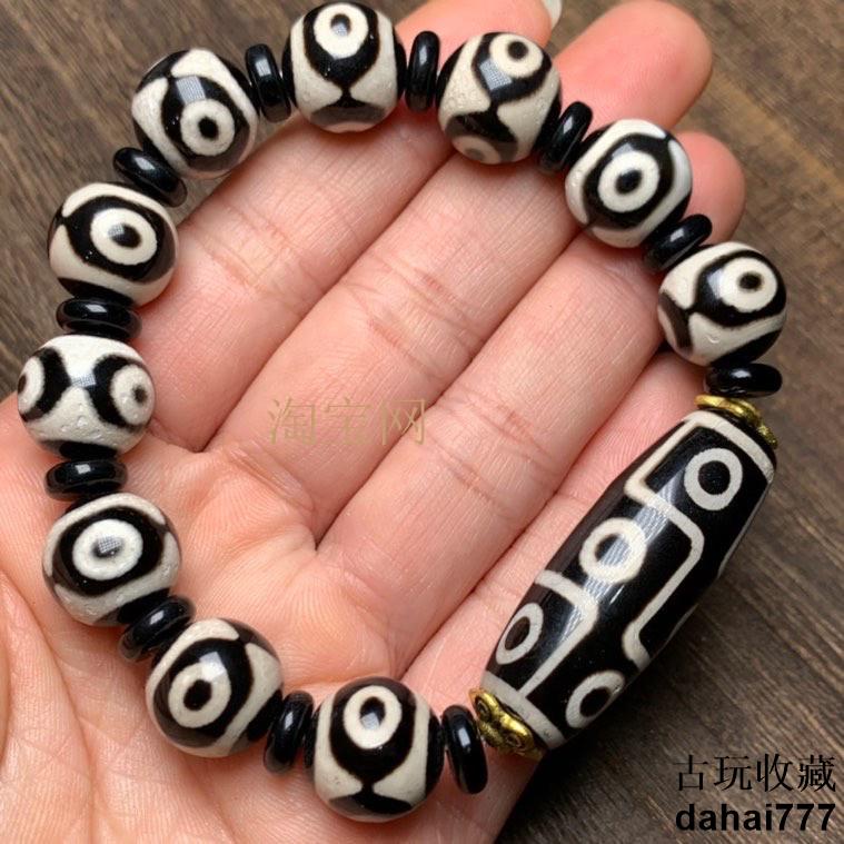 372天珠　仏三眼天珠　風化　馬蹄痕　良品質　　dzibeads！ 风化马蹄纹三眼宝瓶贵人两眼天珠配珠的作用是什么？如何挑选