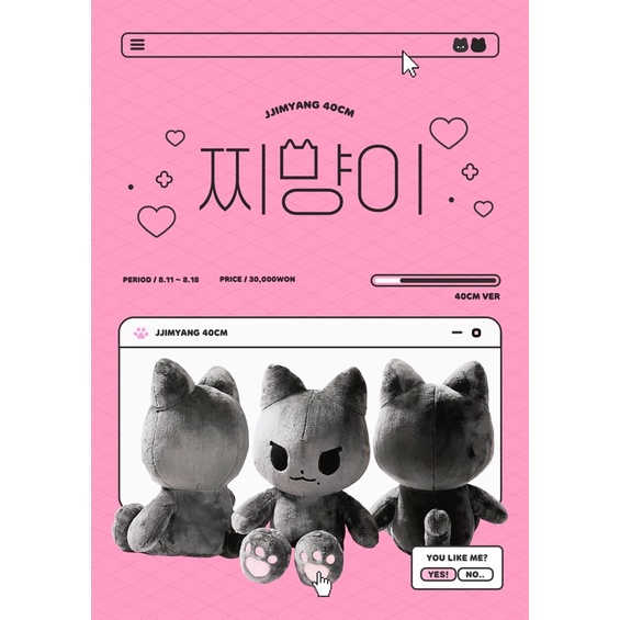 KARINA 韓站just 40公分大貓貓貓jjimyang 玩偶娃娃aespa | 蝦皮購物