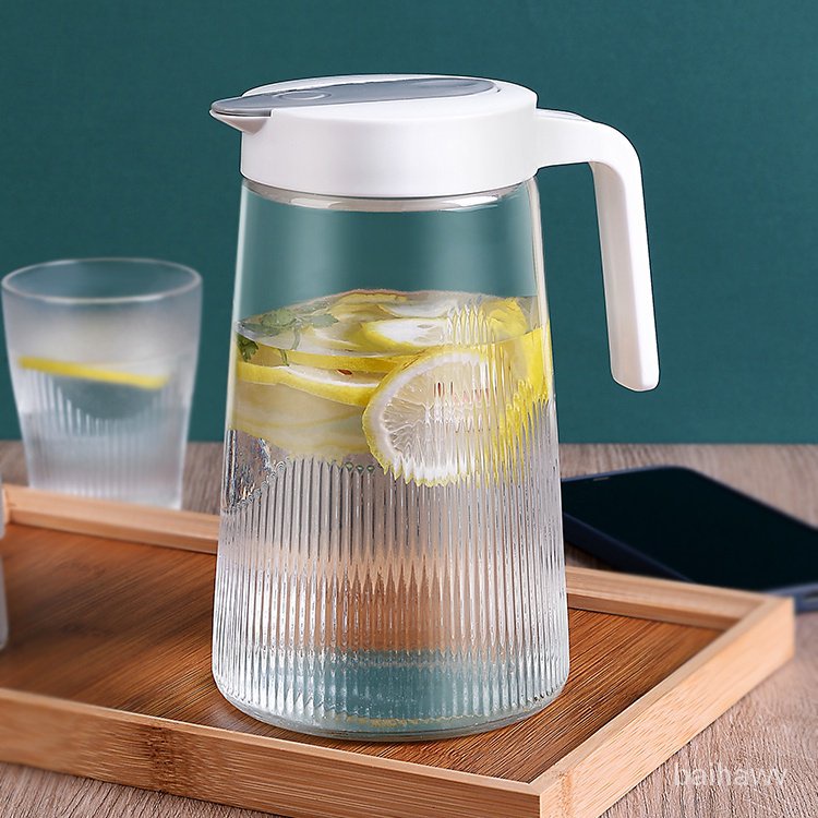 Pitcher With Lid Clear Polypropylene Fridge Door Water Jugs With Handle  1.8/2.4L Iced Tea Pitcher Tea Pitchers Juice Container - AliExpress