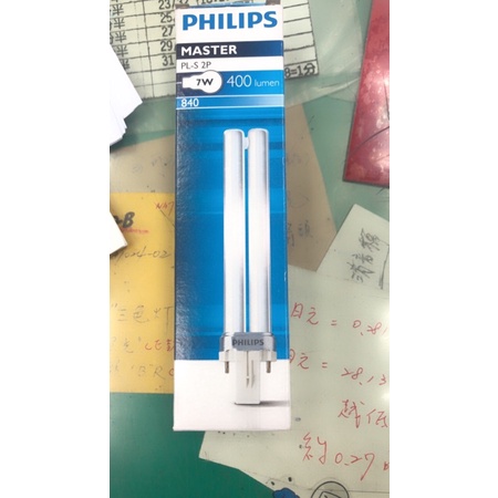 【飛利浦 PHILIPS 奇異】緊密型 省電燈管 PL-S 7W 2pins 827 黃光 840 自然光 865白光 | 蝦皮購物